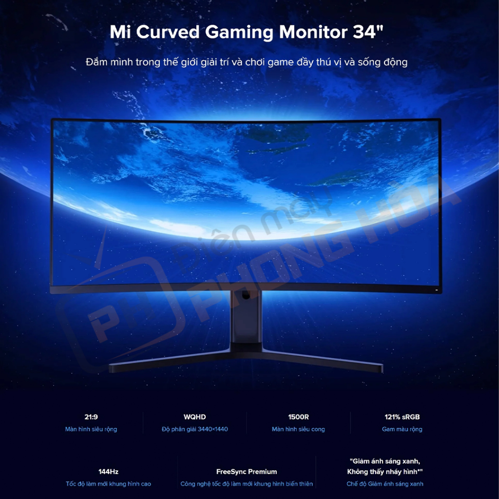 Màn hình cong Xiaomi Surface Display 34 inch 144Hz/Gaming Redmi 30 Inch 200Hz tỉ lệ 21:9 (màn cong) | BigBuy360 - bigbuy360.vn