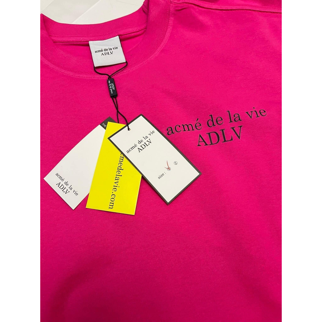 [ Chính Hãng ] Áo thun Acmé De La Vie ADLV Basic Pink SS22 Short Sleeve T-Shirt chữ Ngang màu Hồng | PiuPiu Authentic