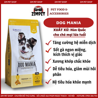 Thức ăn hạt Dog mania Premium cho chó mọi lứa tuổi gói chính hãng 1kg
