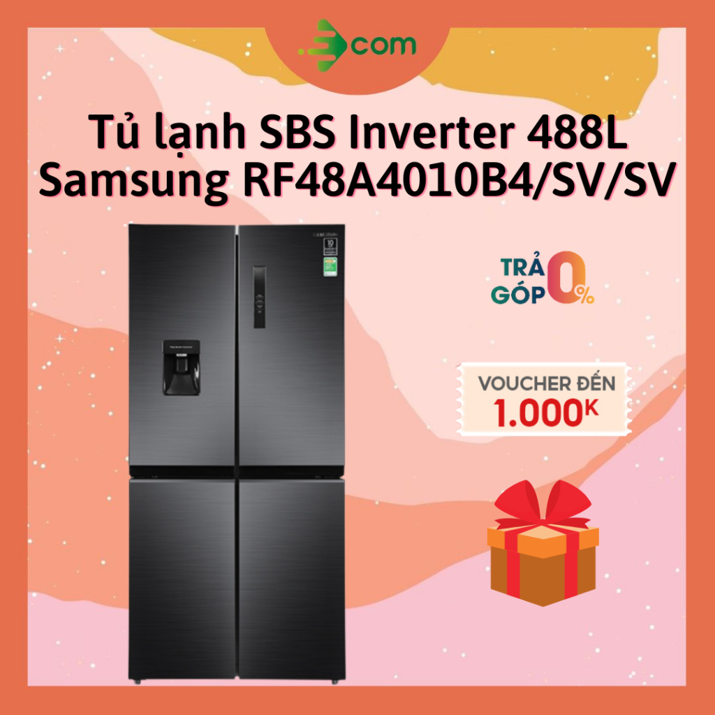 Tủ lạnh Samsung Inverter Multidoor 488L 4 cánh lấy nước ngoài RF48A4010B4/SV - Bảo hành 24 tháng tại nhà