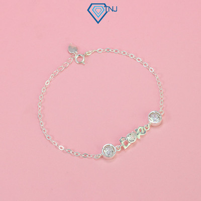 Quà tặng bạn gái - Lắc tay bạc nữ đính đá cao cấp hình chữ love LTN0358 - Trang Sức TNJ
