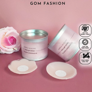 Miếng dán ngực GOMTAT chất liệu silicon cao cấp, che đầu ti siêu dính hộp 5 cặp dùng được nhiều lần - SA-9990