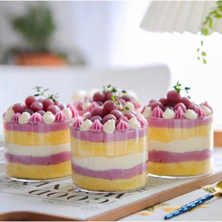 50-100 cái Cốc nhựa tròn trong đựng bánh 180ml (ko nắp)