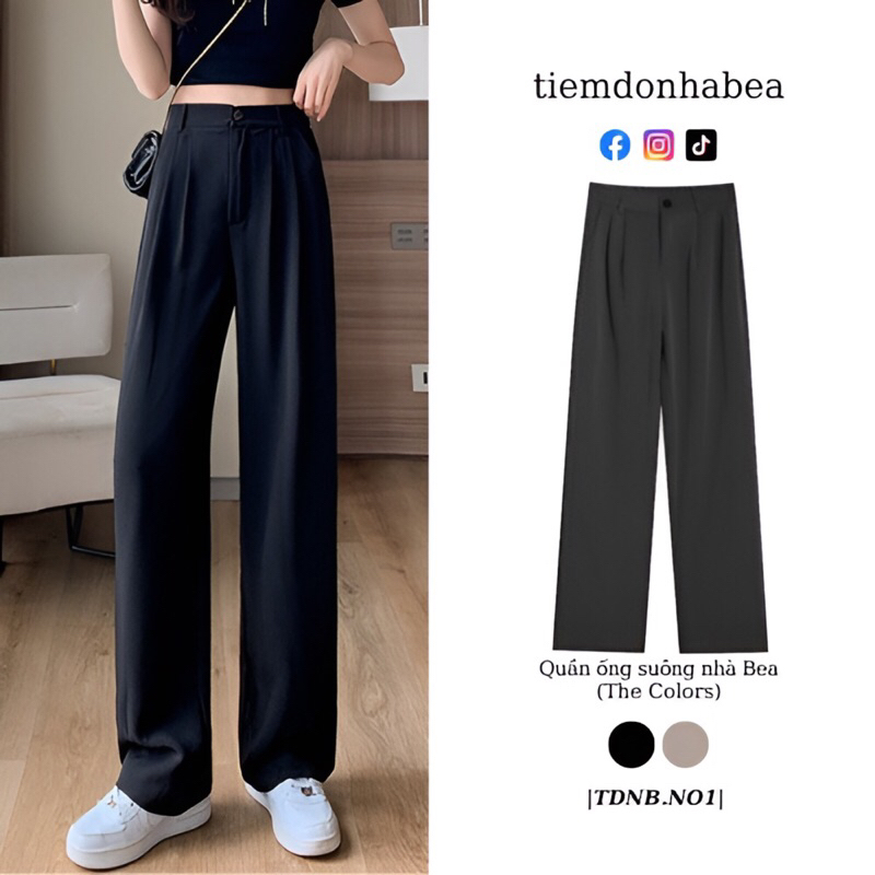 Quần ống rộng suông nữ với thiết kế đẹp đường may chắc chắn được gia công tỉ mỉ, chất vải dày dặn, lên form hack dáng