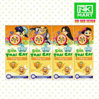 (Có thẻ đổi quà) Lốc 4 hộp sữa trái cây Kun 180ml