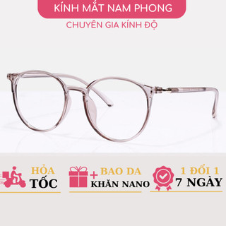 Gọng Kính Cận Tròn Nhựa Dẻo Thanh Mảnh Nhẹ Nhàng 513 , Mắt Kính Tròn Nhựa Dẻo NamPhongEyewear