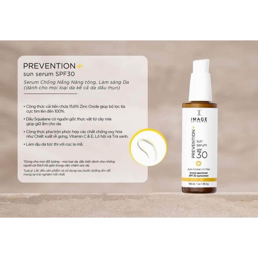 Kem chống nắng Image Prevention+ Sun Serum SPF30 - nâng tone - không màu