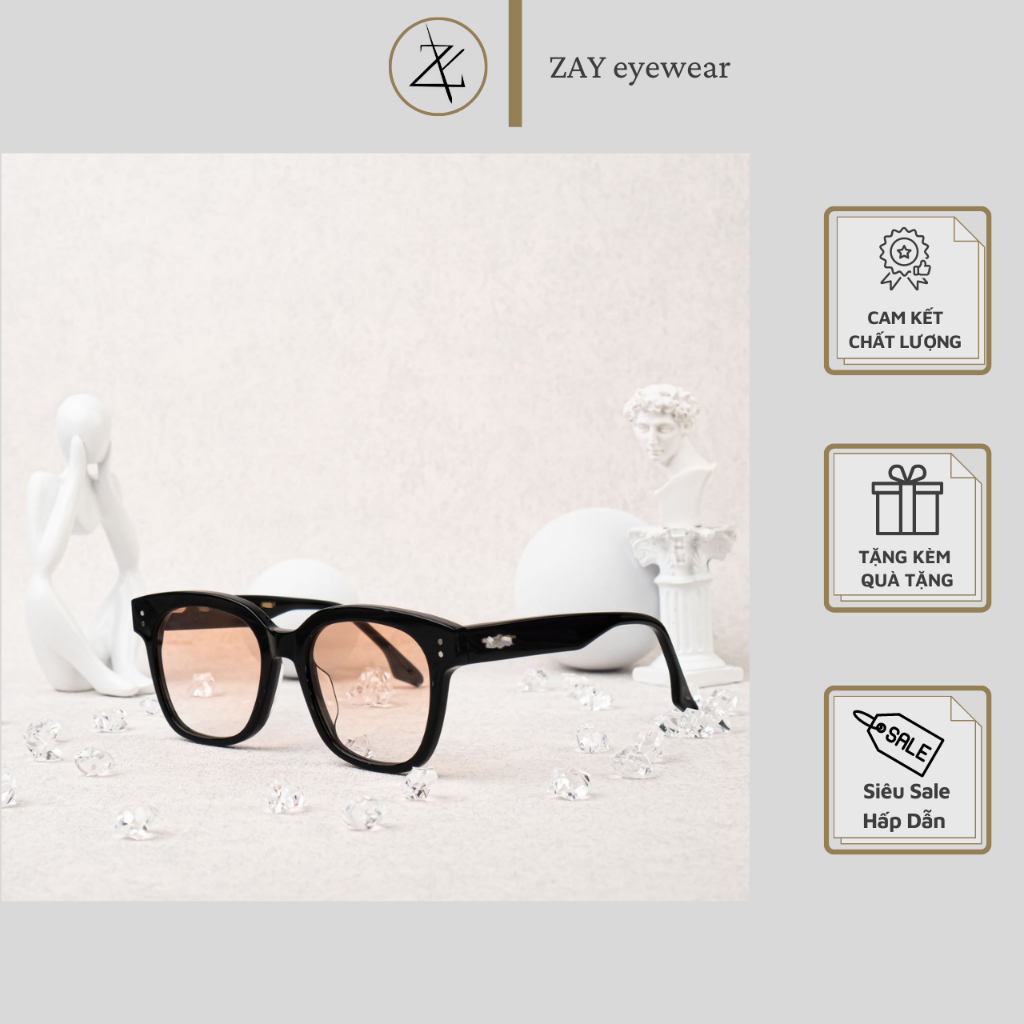 Gọng kính mát nam nữ Zay eyewear Una.c N dáng vuông phong cách thời trang cao cấp