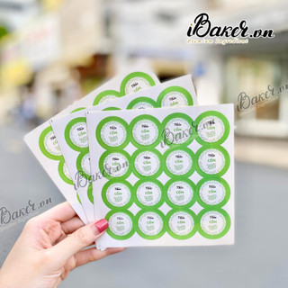 (MẪU MỚI 2023) Tem dán nhân bánh trung thu IBAKER - (16 tem/tờ)