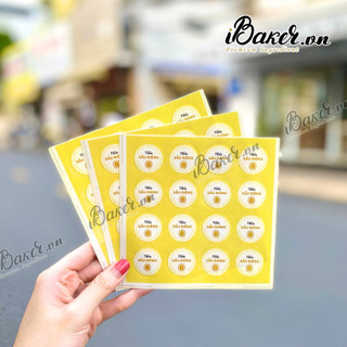 (MẪU MỚI 2023) Tem dán nhân bánh trung thu IBAKER - (16 tem/tờ)