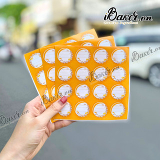 (MẪU MỚI 2023) Tem dán nhân bánh trung thu IBAKER - (16 tem/tờ)