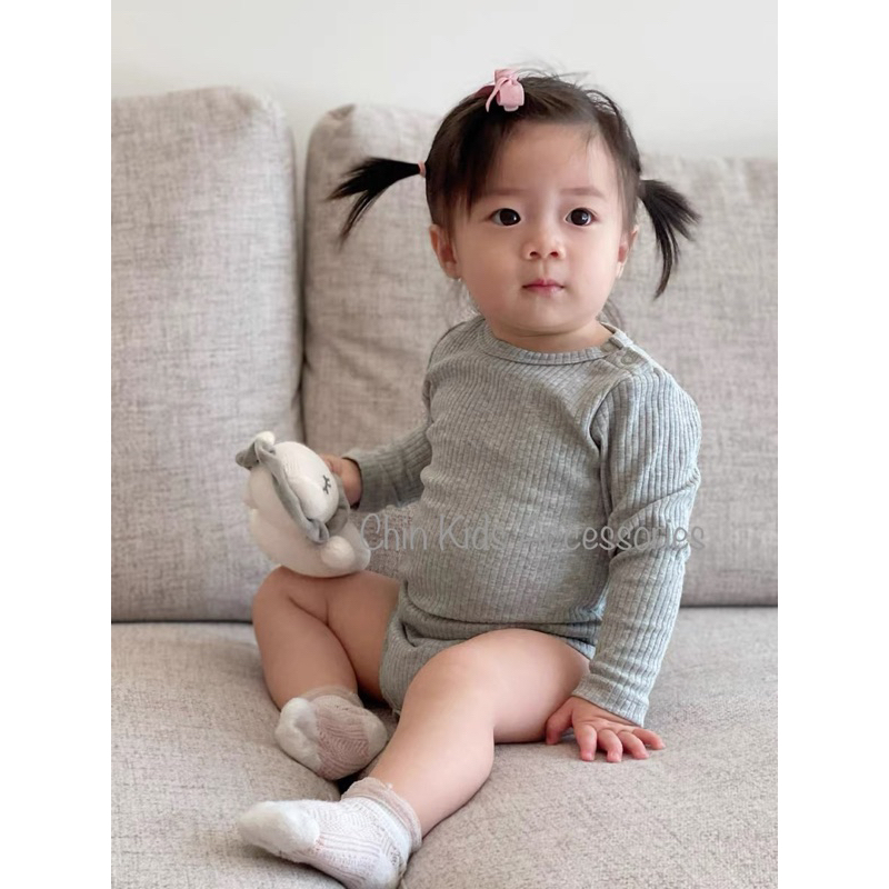 Body cotton gân basic mềm mại cho bé trai, bé gái