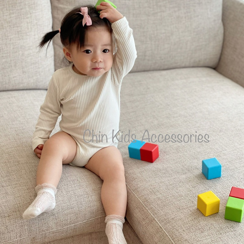 Body cotton gân basic mềm mại cho bé trai, bé gái