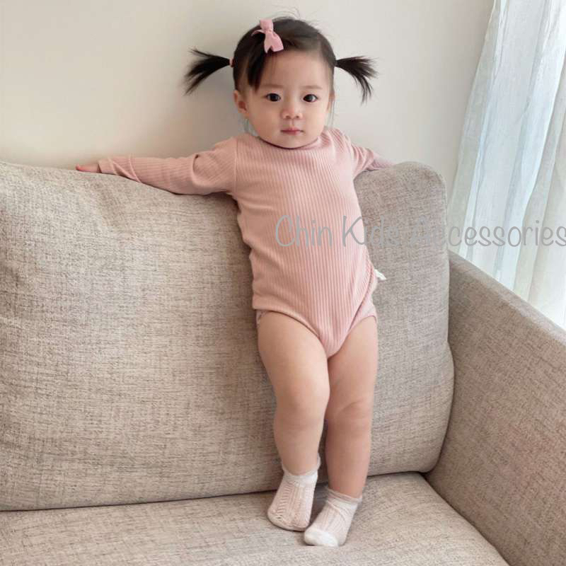 Body cotton gân basic mềm mại cho bé trai, bé gái