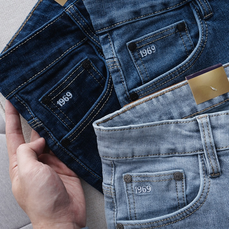 Quần jean thun nam thời trang ống suông Bigsize < 100kg