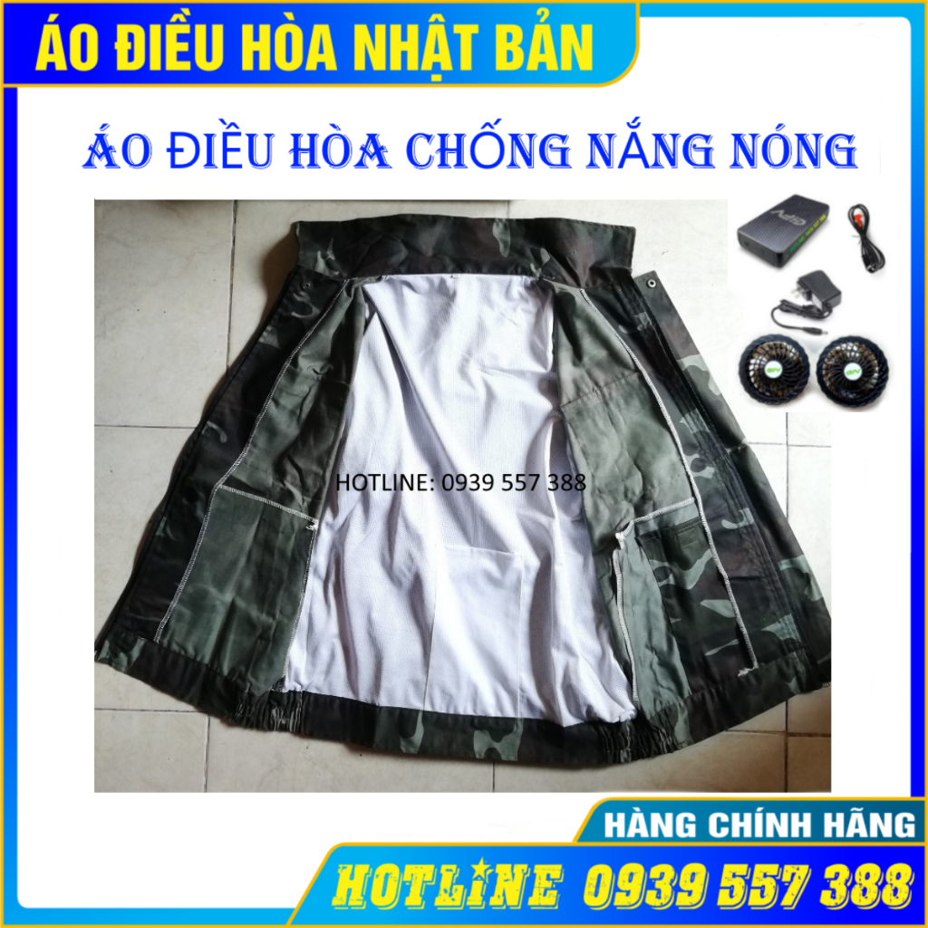 ÁO ĐIỀU HÒA CHÍNH HÃNG NHẬT BẢN PIN 30.000mAh - QUẠT 12V SIÊU MẠNH, ÁO QUẠT LÀM MÁT CHỐNG NẮNG NÓNG BẢO HỘ LAO ĐỘNG