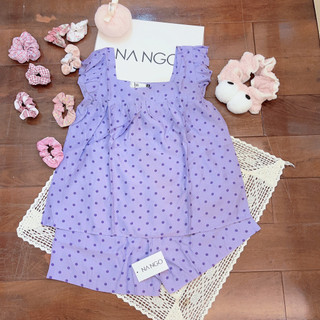 Bộ ngủ cánh tiên chấm bi