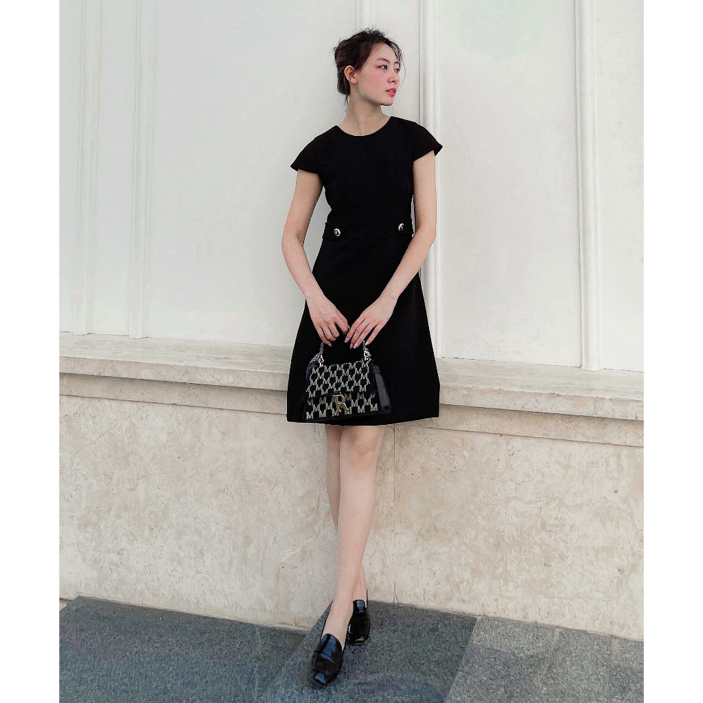 Đầm công sở tweed (Trắng - Đỏ - Đen) - YV LE &amp; CO