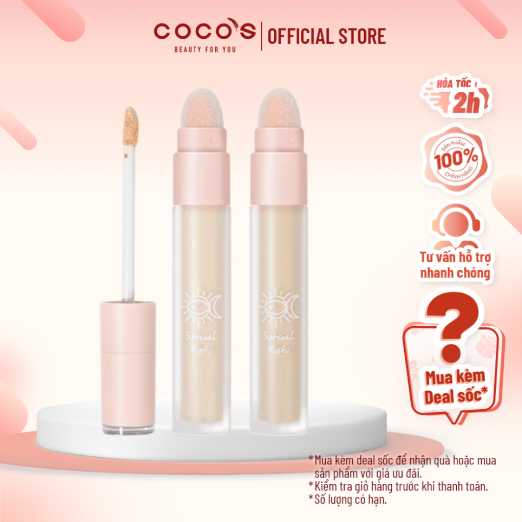 Che Khuyết Điểm 2 Đầu Tiện Lợi Gogo Tales Moisturizing Traceless Concealer Special Fish