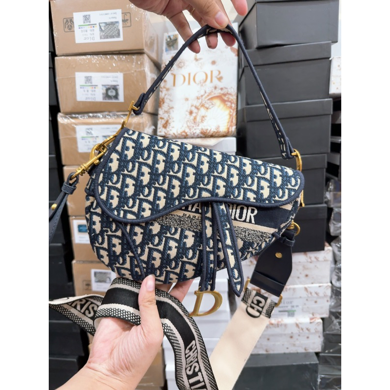 Túi #DIOR yên ngựa thổ cẩm bản thêu fullbox xịn 23cm