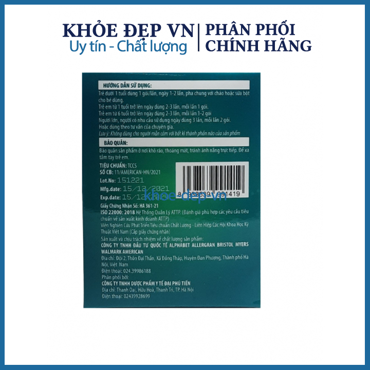 Cốm bổ não dinh dưỡng G-brain nobel kids palatinum DHA giúp phát triển não bộ và thị lực của trẻ hộp 20 gói giao ngẫu n