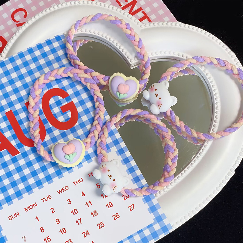 ⚡Dây buộc tóc vải dệt hình thỏ dễ thương xinh xắn dành cho nữ