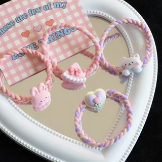 ⚡Dây buộc tóc vải dệt hình thỏ dễ thương xinh xắn dành cho nữ