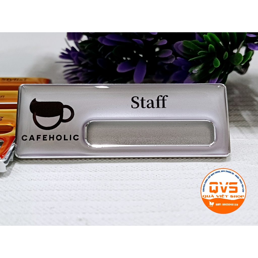 Bảng tên nhân viên thay tên cao cấp - Mẫu Quán Cafe - In theo yêu cầu