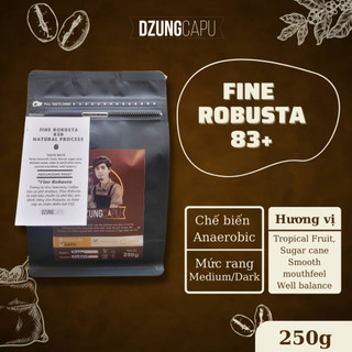 Cà phê fine robusta 83đ vụ 2024 - sơ chế anaerobic - gói 250g - dzungcapu specialty coffee
