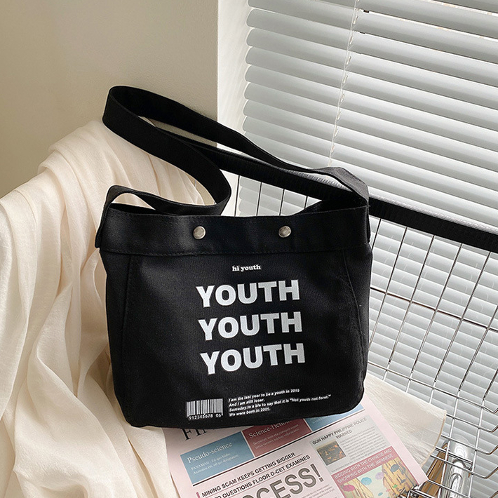 Túi Đeo Chéo Đi Học Youth Vải Canvas Túi Đeo Vai Unisex Đi Chơi Phong Cách Hàn Quốc