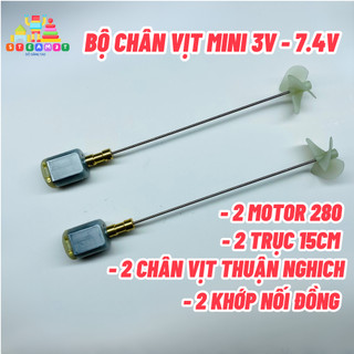 Bộ 2 chân vịt mini 3v - 7.4v 2 motor 280 mạnh chân vit 38mm thuận nghịch làm thuyền - lk0557