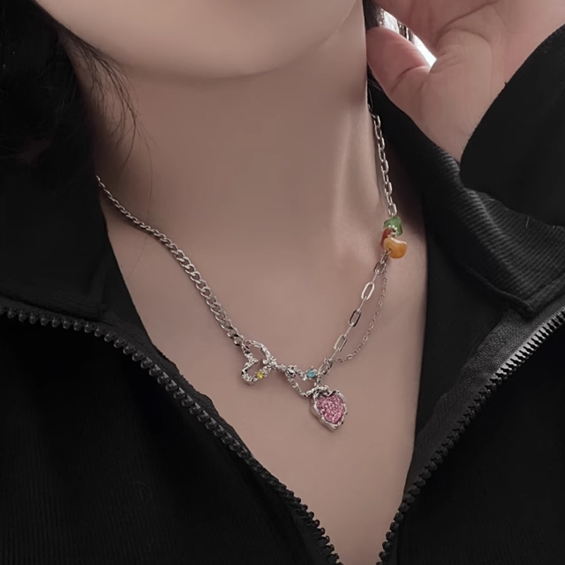 miumiuaVòng cổ Mặt Hình Trái Tim / Bướm / Hành Tinh Đính Đá Zircon Ngọc Trai Thời Trang Cho Nữ