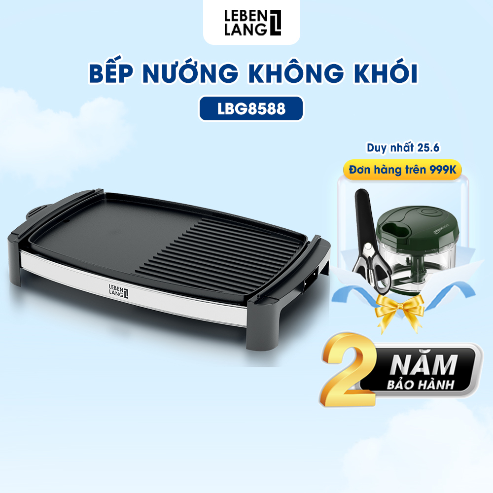 Bếp nướng điện không khói Lebenlang của Đức, công suất 2200W, hàng chính hãng bảo hành 2 năm LBG8588