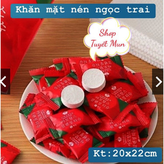 Combo Túi 50 viên Khăn lau mặt dạng nén, khăn mặt khô tiện lợi .
