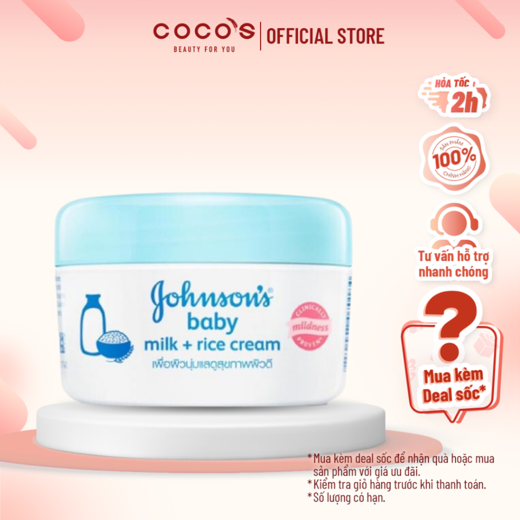 Kem Dưỡng Ẩm Chứa Sữa Và Gạo Johnson's Baby 50g