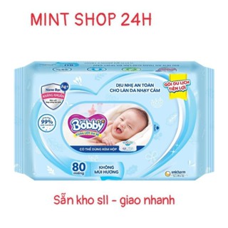 Khăn ướt bobby 80 miếng không mùi tiện lợi