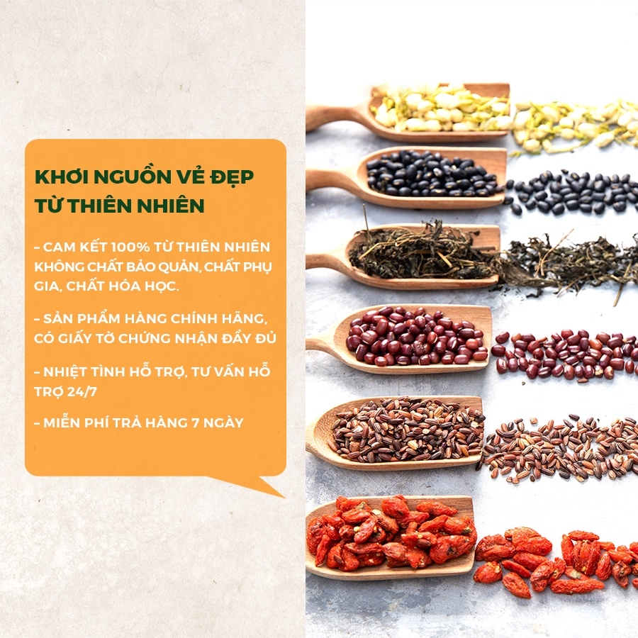 Combo trà gạo lứt Quê Việt và Trà hoa cúc gạo lứt Quê Việt thanh nhiệt, ngủ ngon, điều hoà huyết áp