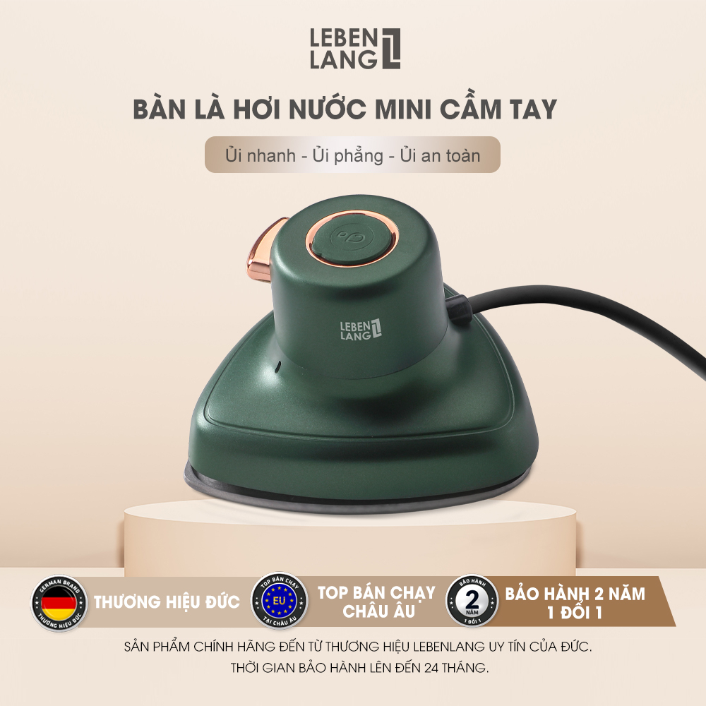 Bàn là hơi nước cầm tay mini Lebenlang LBL5283, công suất 800W, nhỏ gọn tiện lợi, bảo hành 2 năm - hàng chính hãng