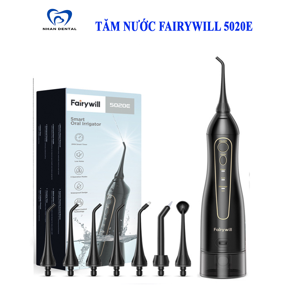 Máy tăm nước cầm tay Fairywill F5020E hàng Đức chăm sóc răng miệng mới nhất 2023