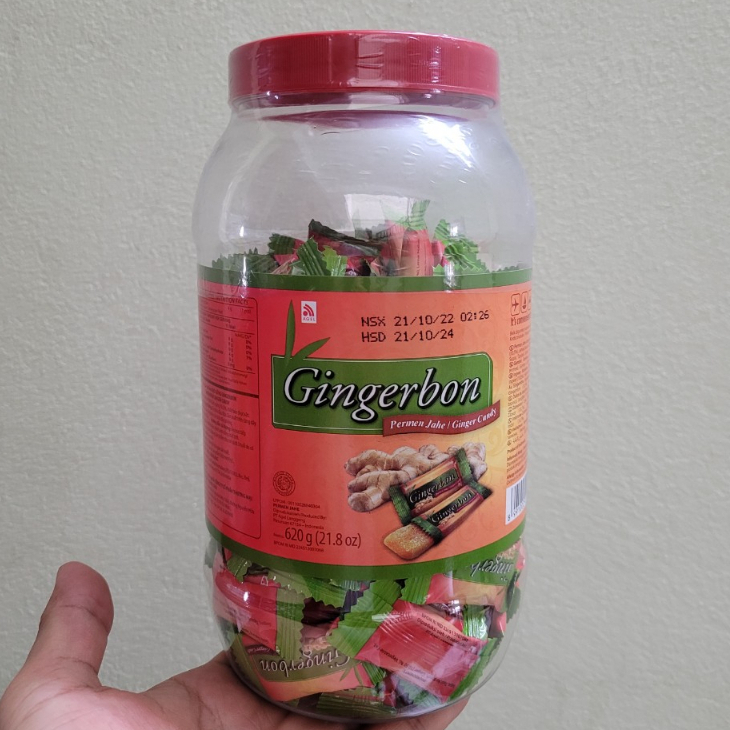 Kẹo gừng dẻo Gingerbon Indonesia hộp 620g