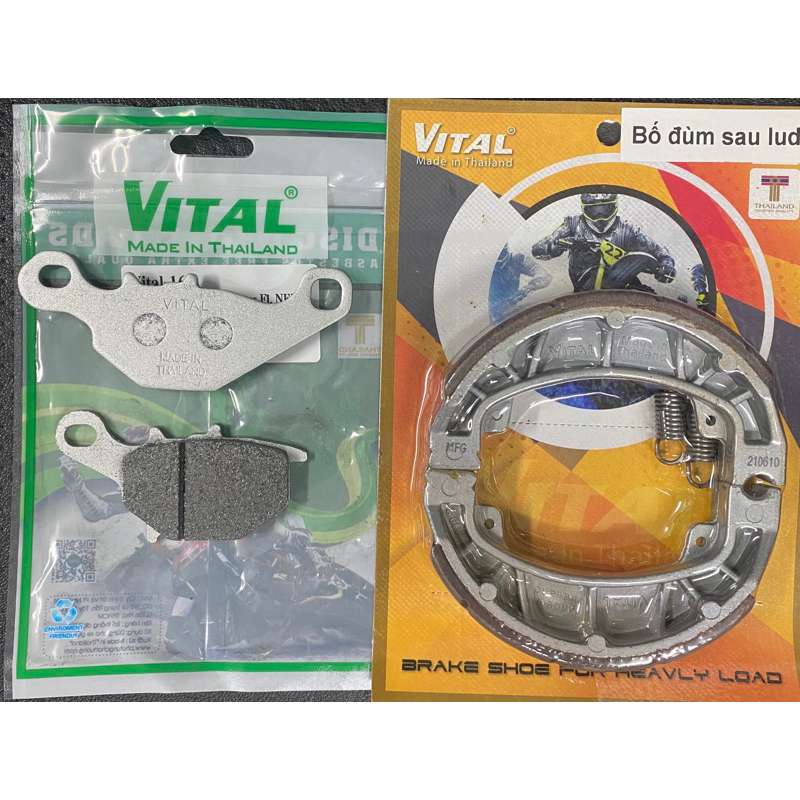 Bố thắng má phanh xe điện Vinfast Ludo/Impes/Tempest /Evo 200 /Evo Lite Feliz S-2021>>> chính hãng Vital thái lan