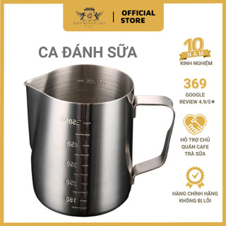 Ca đánh sữa inox có vạch chia | Tạo milk foam, làm sữa cappuccino, vẽ latte art | Dung tích 900ml