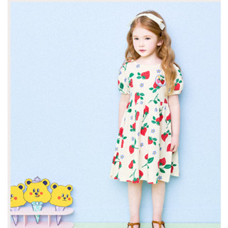 Váy cộc Hejmini be dâu đỏ bé gasai dễ thương Nga Fish V12D0