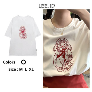 Áo Phông 2023 LEE ID Trắng Cổ Tròn Nữ In Họa Tiết Đỏ Xuân Hè Quà Tặng Dễ Thương Xịn Đẹp Cao Cấp Đáng Yêu M29