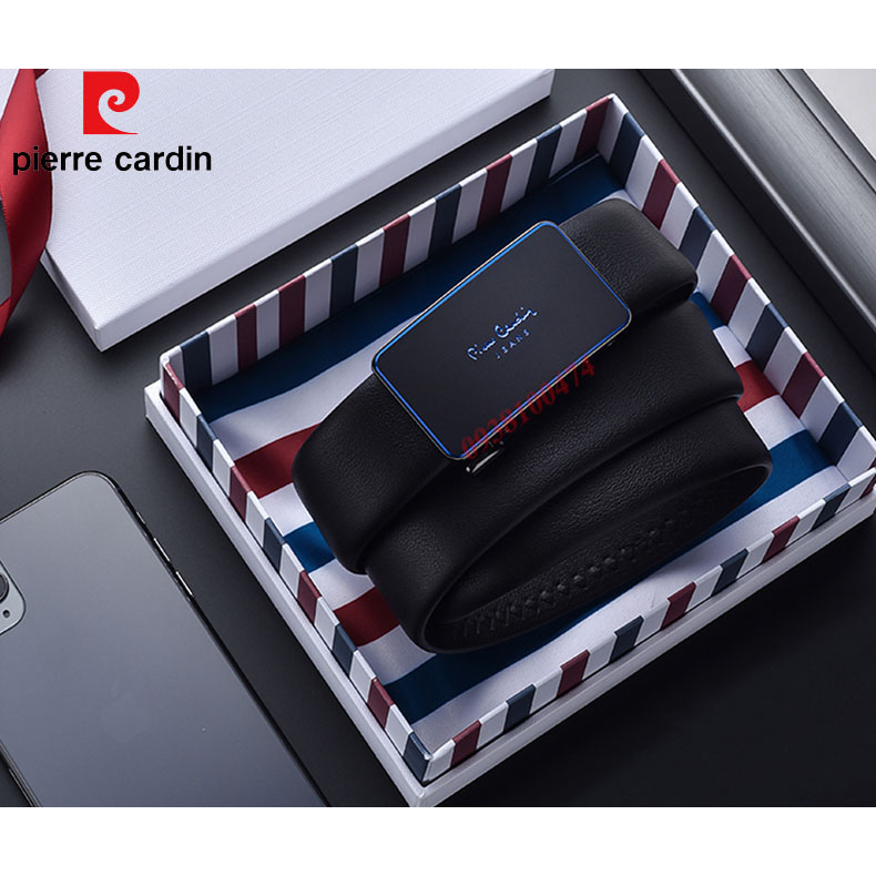 Thắt lưng Pierre Cardin chính hãng dây da bò xịn khóa rút tự động giấu dây PCJ0011