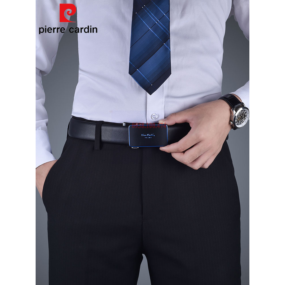Thắt lưng Pierre Cardin chính hãng dây da bò xịn khóa rút tự động giấu dây PCJ0011