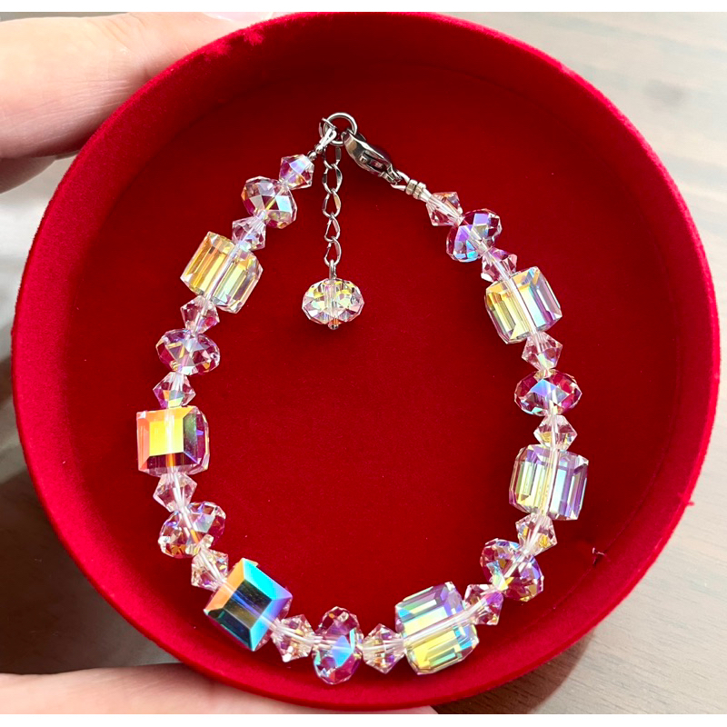 Vòng Tay PhaLe Áo Swarovski Vuông 8 ly