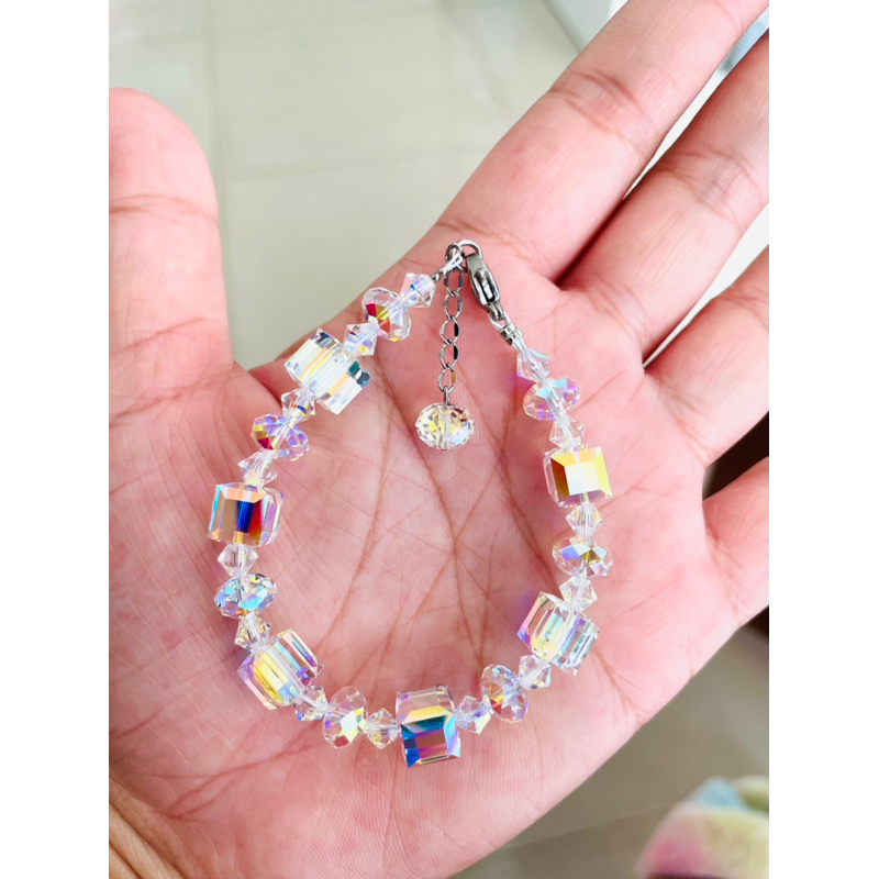 Vòng Tay PhaLe Áo Swarovski Vuông 8 ly