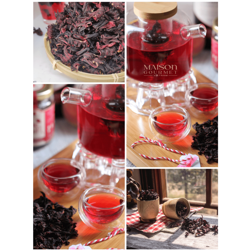 Đài Quả Khô - Trà khô Hibiscus  Loại 1 Vùng nguyên liệu Hibiscus và Sấy trực tiếp tại nhà máy Maison Gourmet