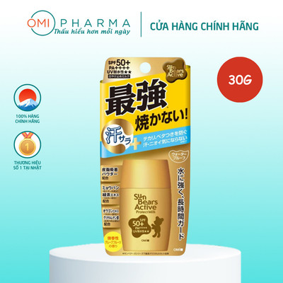 Kem Chống Nắng Chống Thấm Nước, Lâu Trôi Omi Sunbears SPF 50+ PA++++ (30G)